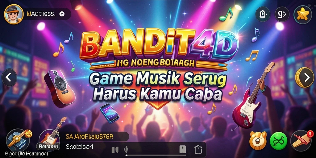 Tampilan gameplay musik yang seru dalam BANDIT4D.