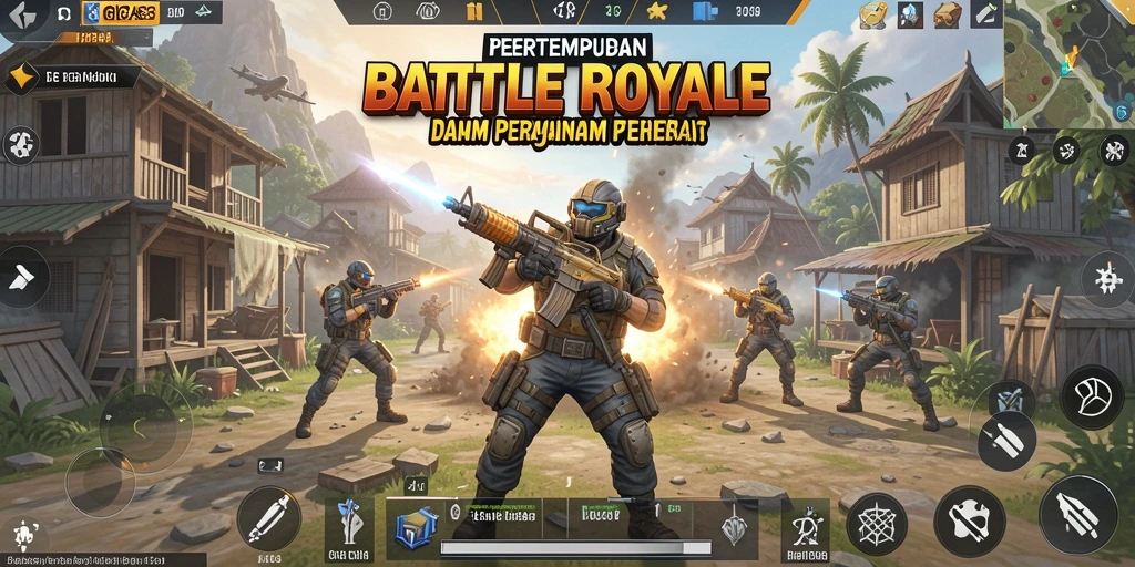 Screenshot GIGA33 menunjukkan aksi seru dalam pertempuran Battle Royale.
