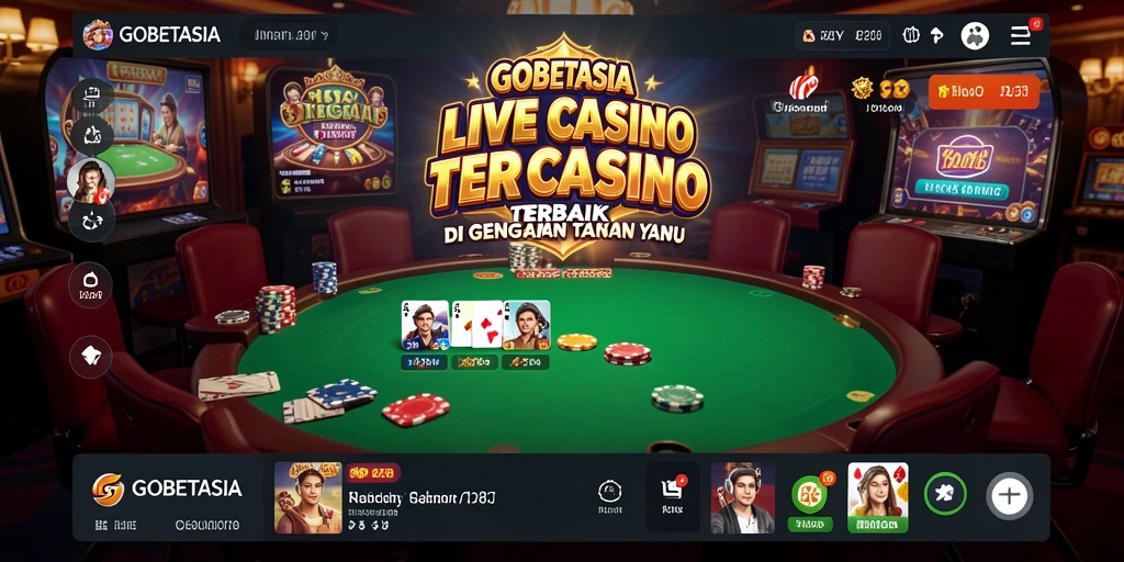 Screenshot gameplay GOBETASIA yang menampilkan dealer dan meja permainan.