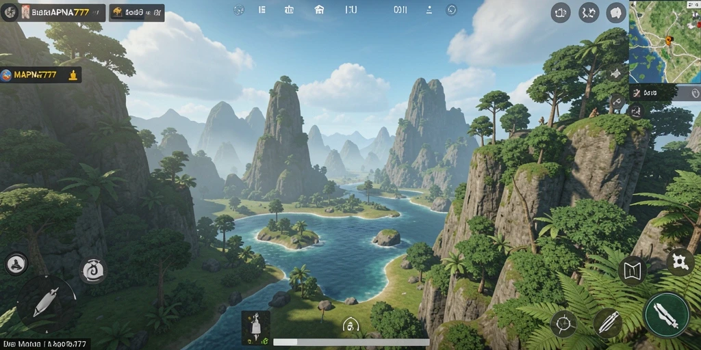 Tampilan layar gameplay MAPNA777 yang menampilkan petualangan seru di dunia terbuka.