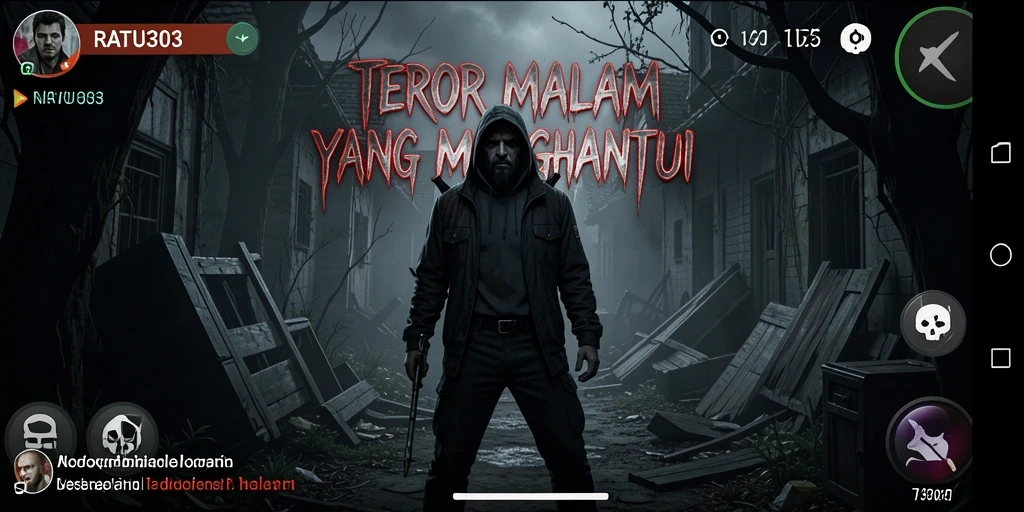 Screenshot dari gameplay menyeramkan RATU303 yang menunjukkan momen menegangkan.