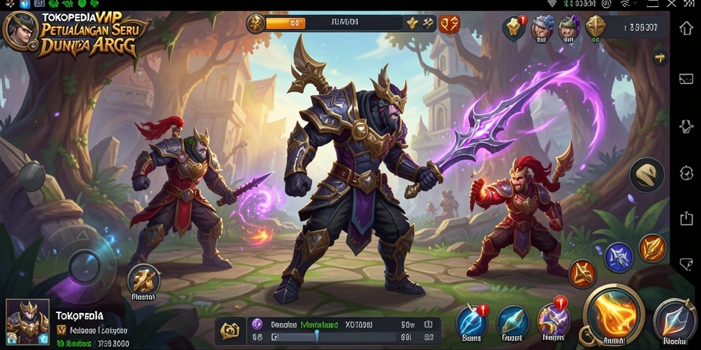 Gameplay seru dengan pertempuran dan petualangan yang mendebarkan.