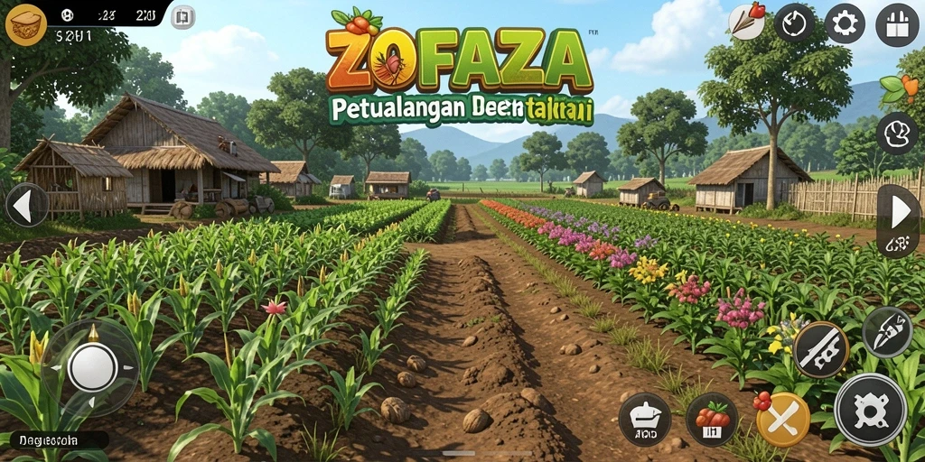 Gameplay ZOFAZA yang dinamis dan menarik dalam bertani.